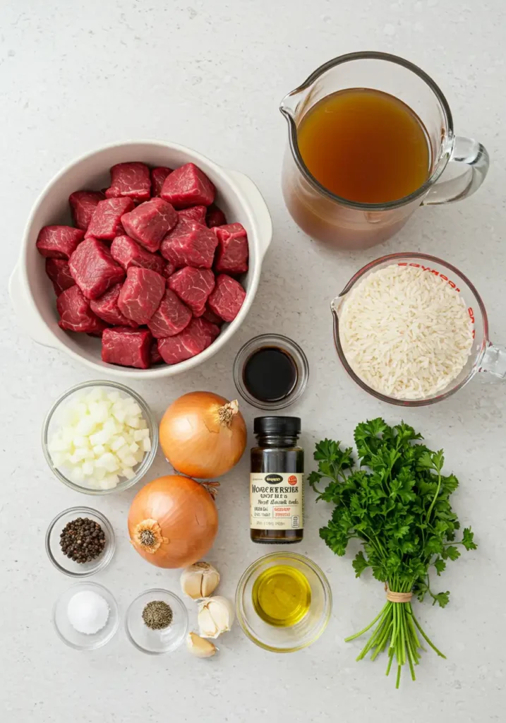 Beef tips and rice recipe