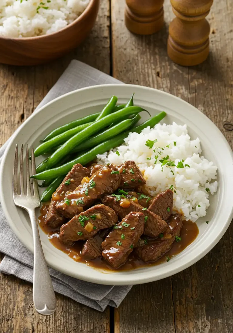Beef tips and rice recipe