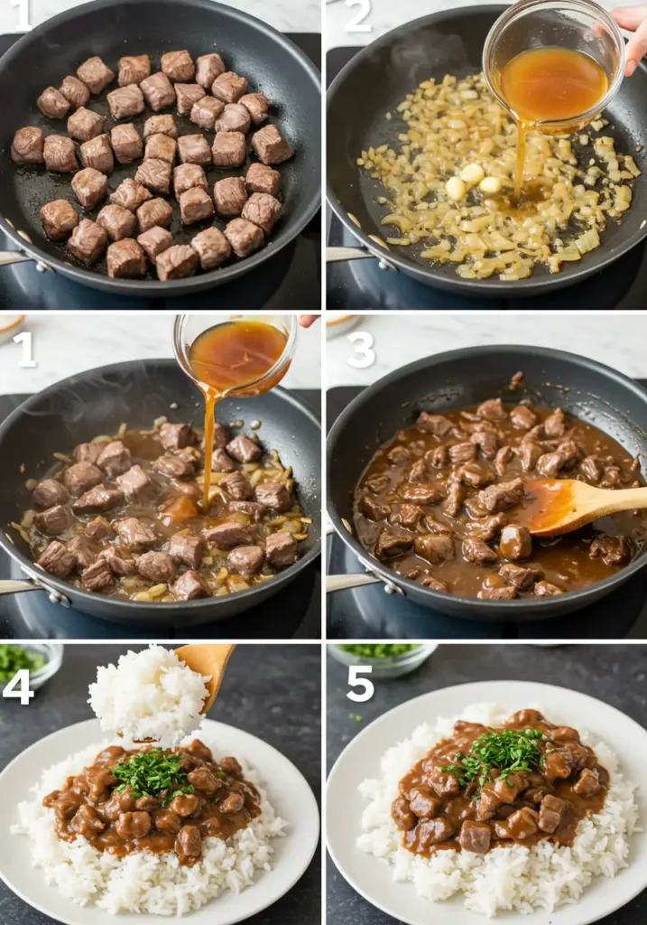 Beef tips and rice recipe
